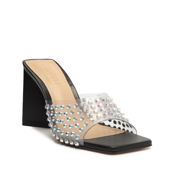 NWOB SCHUTZ LIZAH CRYSTAL VINYL SANDAL sold out in this size/color - Picture 1 of 6